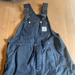 Black insulated Carhartt overalls